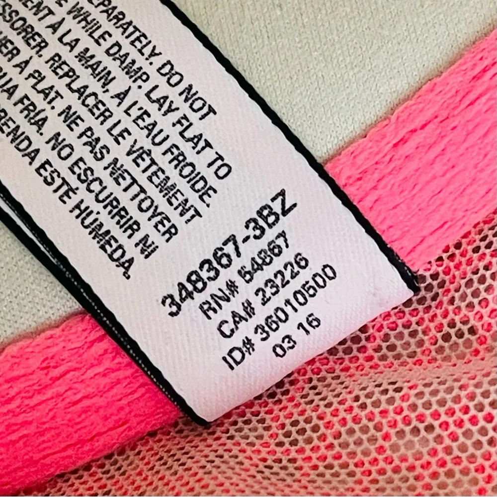 VICTORIAS SECRET Dream Angels Push Up Racerback Fishnet Bra Coral Pink Size 34D